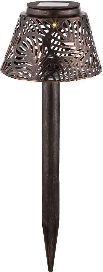 Led Solar Lampe Garten Weg Steck Tisch Leuchte Terrassen Beleuchtung Hof Erdspieß kupfer Globo 33002
