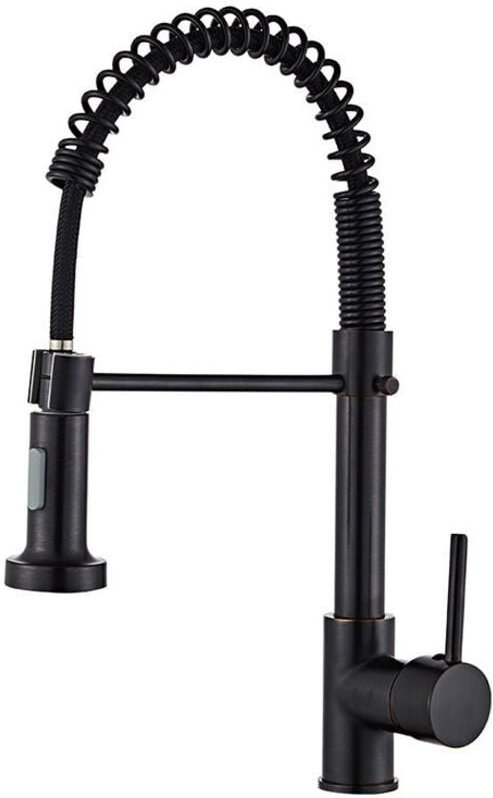 Messing-Einhebelmischer mit drehbarem Einhebel-Einhebelmischer für Küche und Bad, mit schwarzem verzinktem Messinggehäus...