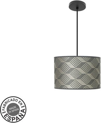 Fabrilamp - abrila akunadecor Fashion Pendelleuchte mit grauem Tetris-Lampenschirm 30 Cm