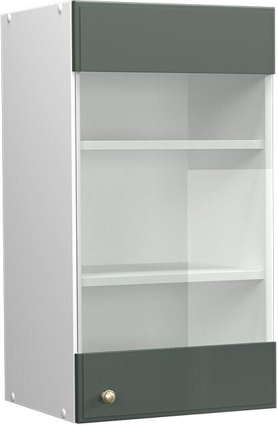 Vicco - Küchenglasschrank Fame-Line, Grün-Gold Landhaus, 40 cm