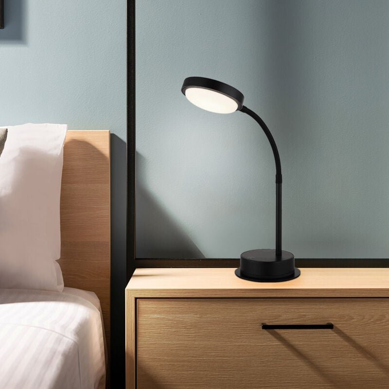 Globo - Tischleuchte Beistelllampe Bürolampe led Metall Schwarz Touch-Dimmer Flexospot