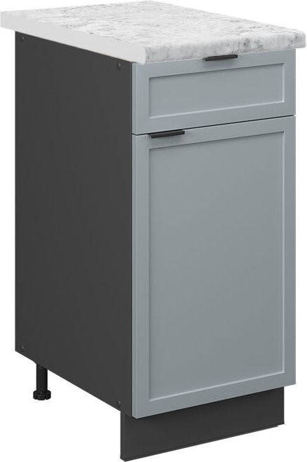 Vicco - Küchenunterschrank Fame-Line, Hellblau-grau, 40 cm , ap Marmor