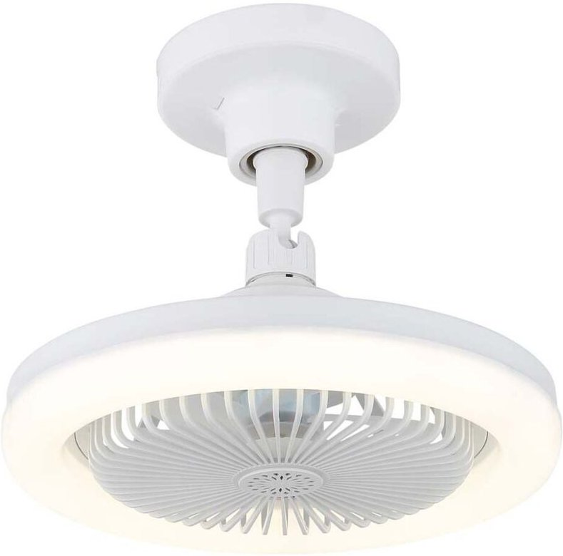 Deckenventilator Ventilator Lüfter weiß matt dimmbar LED Fernbedienung D 25,8 cm