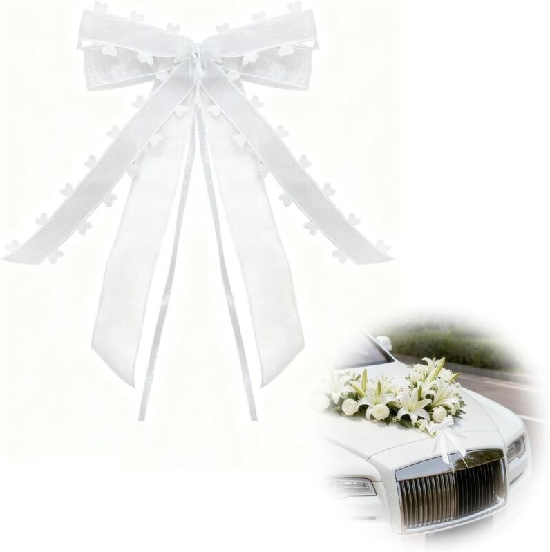 Set mit 20 Autoschleifen für die Hochzeit, Autodekorationen, Hochzeitsdekorationen, Autoschmuck, Hochzeitsdekorationen m...