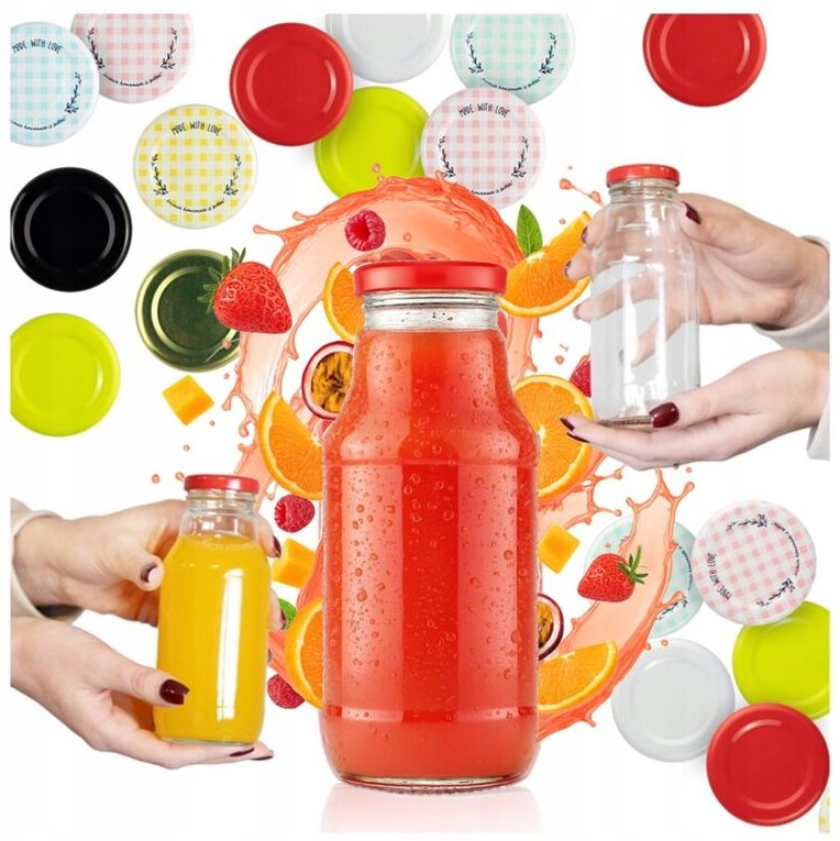 10x KUBUŚ SAFTFLASCHEN 330ml + VERSCHLUSS Glasflasche Saft Wasser