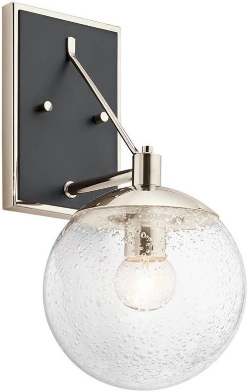 Wandleuchte Wandlampe Flurlampe Schlafzimmerleuchte Stahl Glas h 39,2 cm