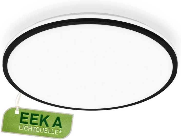 Pulap a eek a led Deckenlampe, eek a, 50.000h Licht, Indirektes Licht, Neutralweißes Licht, schwarz, Ø33 x 6 cm - Brilon...