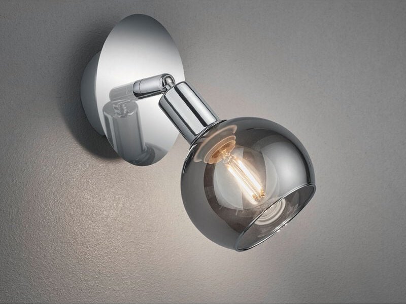 Wandstrahler brest 1-flammig Chrom mit Rauchglas, Breite 9cm