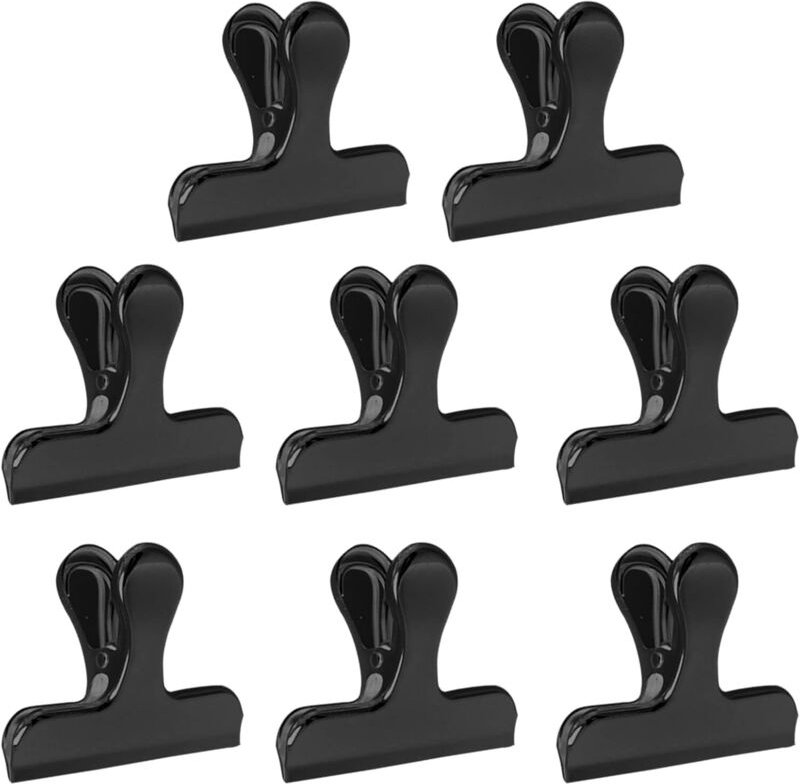 Set mit 8 robusten Edelstahl-Beutelclips, 7,62 cm, mit strapazierfähigem Papierverschlussgriff für Brot-, Lebensmittel- ...