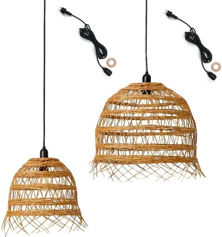 Set Aus 2 Sektor Pendelleuchten HAWAII LONG h45cm