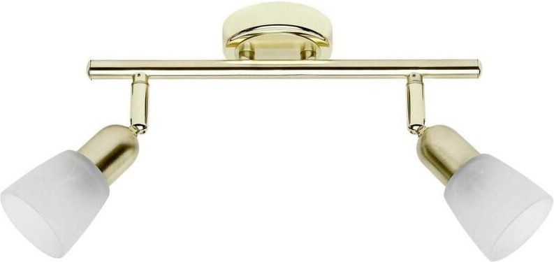 Brilliant - Lampe Sofia Spotrohr 2flg messing/weiß-alabaster 2x D45, E14, 40W, geeignet für Tropfenlampen (nicht enthalt...