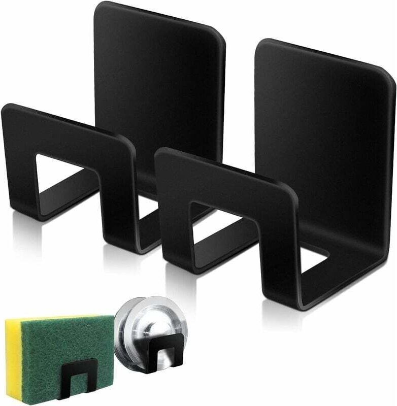 Stück Schwammhalter für die Küchenspüle, Premium-Edelstahl SUS304, wasserdicht, schnelltrocknend, mit starker Klebefläch...