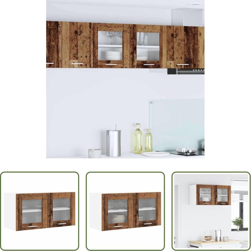 Holzschrank - Hängeschrank Altes Holz und Weiß 80 x 31 x 40 cm Holzwerkstoff