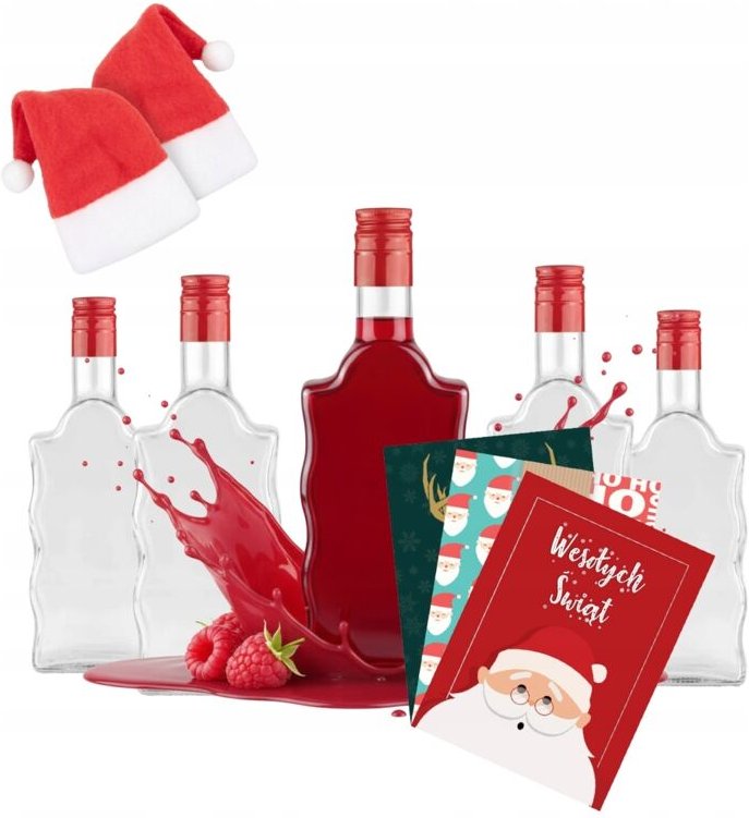 5x Geschenkflaschen FALA 500ml Glaslikörflaschenetikett-Verschluss