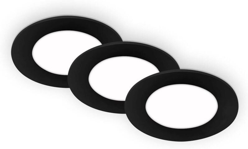 Briloner - led Einbauleuchten Einbaulampe 3x3W schwarz Kunststoff Ø8,6cm IP65