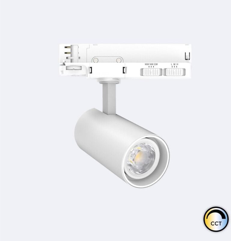 Efectoled - 3-Phasenstromschiene LED-Strahler 20W Fasano cct Dimmbar Weiss (2700K - 3200K - 4000K) Wählbar