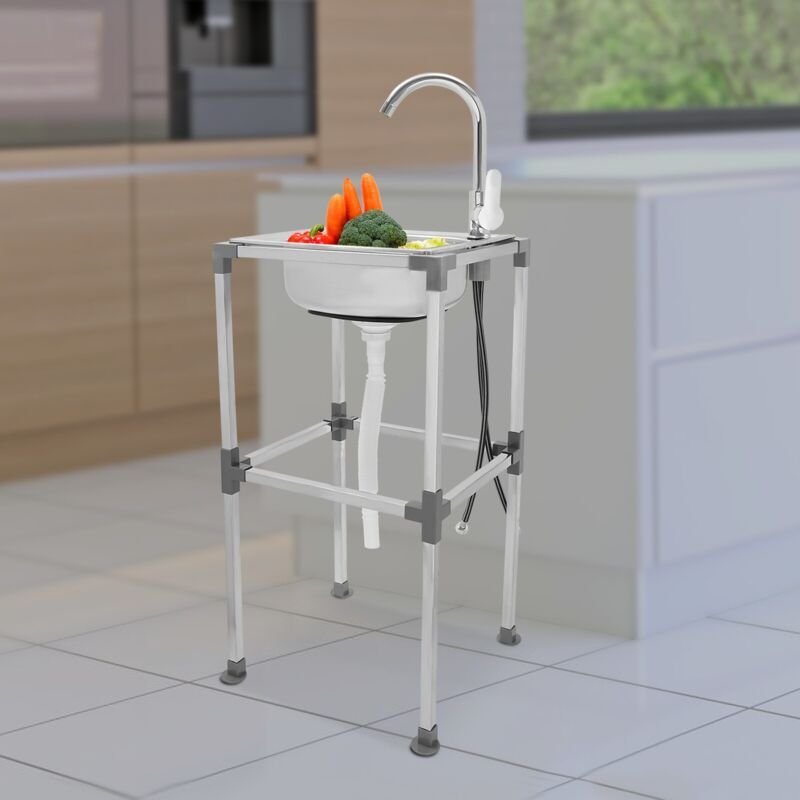 Freistehend Küchenspüle, Edelstahl-Küchenspüle, Freistehende Spüle