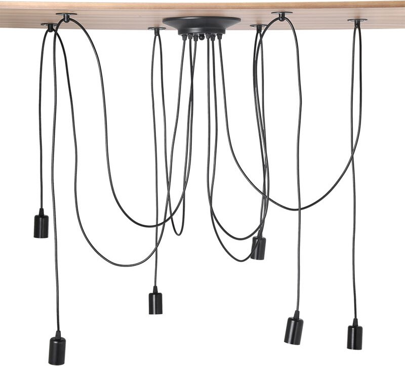 Zoternen - Industrieller Vintage-Stil 6-Kopf-Pendelleuchte Deckenlampenfassung