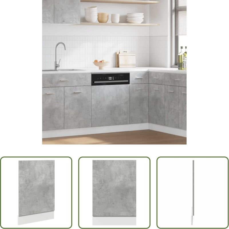 vidaXL Holzwerkstoff - Geschirrspülerblende Lyon Betongrau 45x3x67 cm