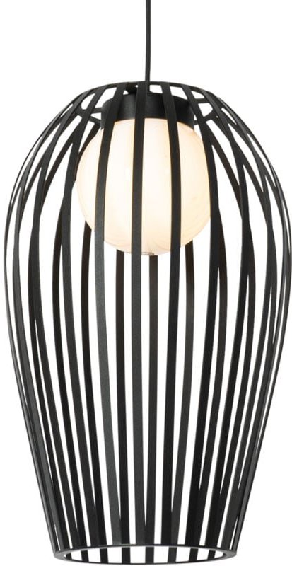 Design Pendelleuchte schwarz mit Opal IP44 - Angela