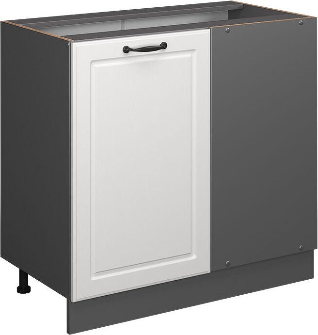 Vicco - Eckunterschrank R-Line, Weiß Landhaus, 86 cm ohne Arbeitsplatte