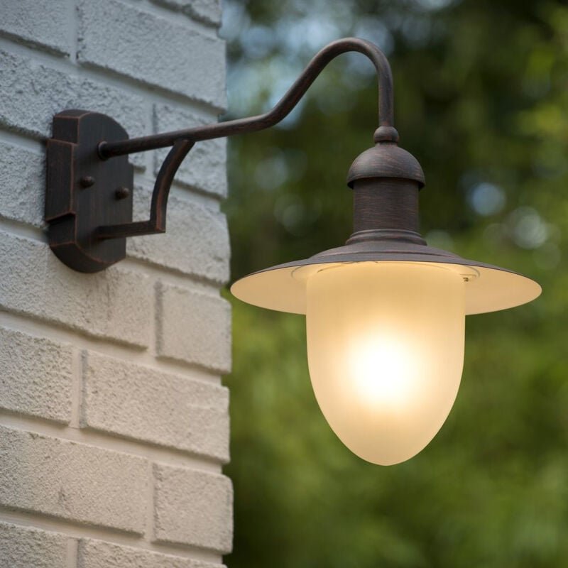 Lucide - aruba - Wandleuchte Innen/Außen - ø 25 cm - 1xE27 - IP44 - Rostfarbe