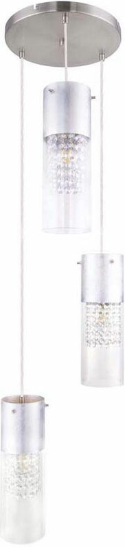 Pendelleuchte Modern Glas Kristall Pendelleuchte Küche Hängelampe Esstisch Glas, Blattsilber, 3x E27, DxH 30 x 120 cm