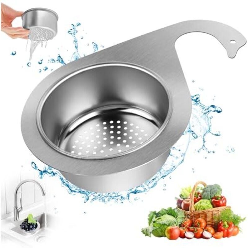 Schwanenförmiger Spülkorb, Schwanenförmiger Abflusskorb aus Edelstahl, Multifunktionaler Abflusskorb für Küchenabtropffl...