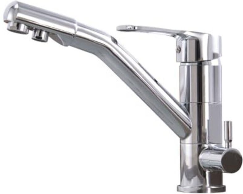 3-Wege-Küchenarmatur, 360° drehbarer Küchenarmatur, Spültischarmatur mit flexiblem Auslauf, G3/8 Zoll (Dreifach-Anschlus...