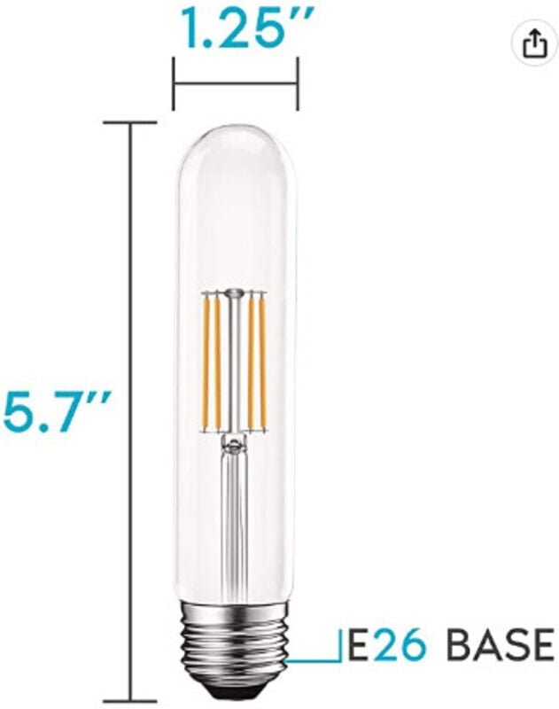 E26-Glühbirne, 4 W, 120 V, dimmbare Wolfram-LED-Glühfadenlampe, 4000 K, mittelweiß