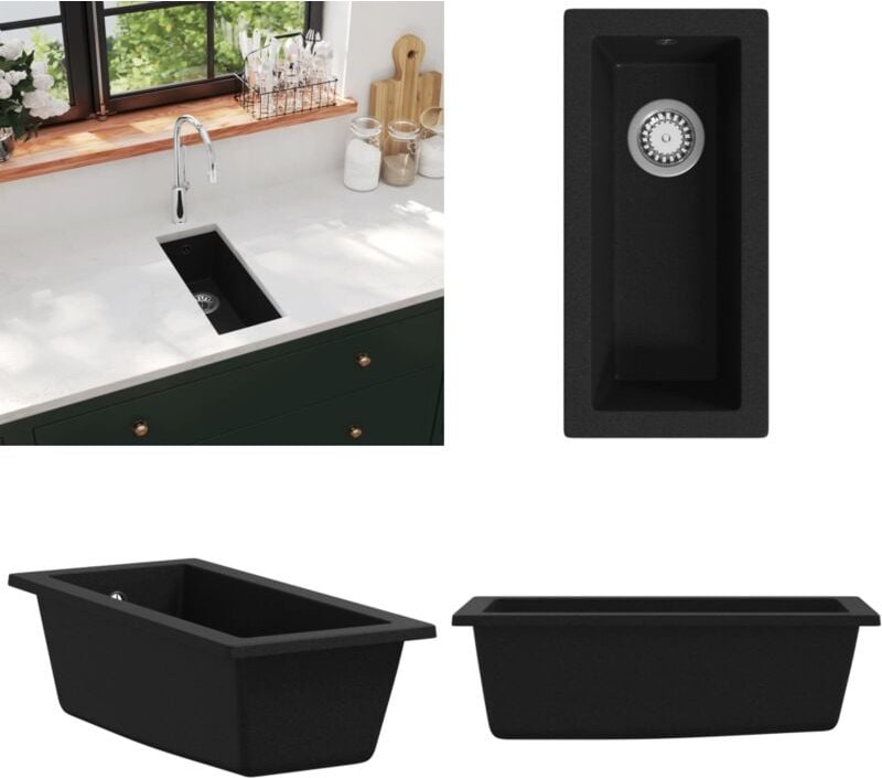 Küchenspüle mit Überlauf Schwarz Granit - Küchenspüle - Küchenspülen - Home & Living