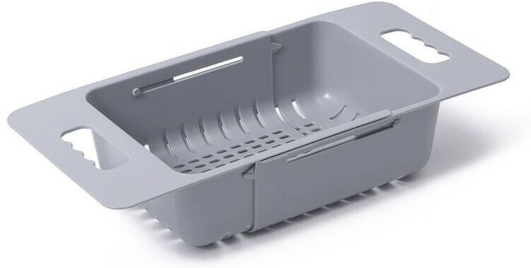 Ausziehbares Küchensieb, faltbares Sieb, verstellbarer Obst- und Gemüsesieb für die Verwendung über der Spüle in der Küc...