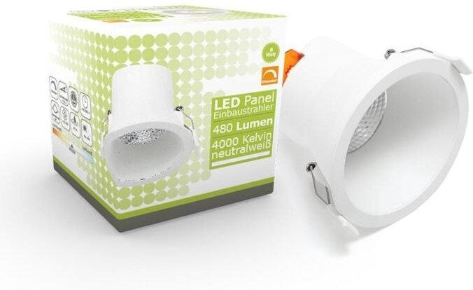 LED Einbaustrahler 6W Ø81mm 40° dimmbar - Lichtfarbe: Neutralweiß 4000K - Farbe: Weiß