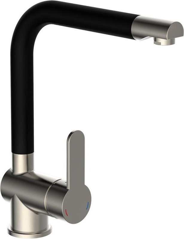 Format Spültischarmatur hd Rio Edelstahloptik/Schw.