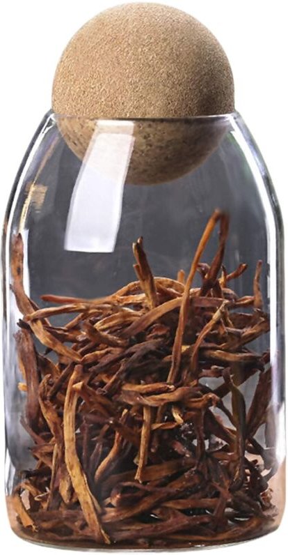 Einmachgläser, kugelförmige Korkgläser, luftdichte Küchengläser mit Deckel, durchsichtige Glasflaschen für Tee, Kaffeebo...