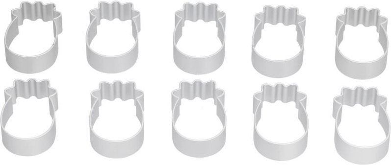 10-teiliges Set L Stahl Mondkuchen-Set Keksausstecher DIY Backset Großes Rechteck 10-teiliges Set L Stahl (Ananasform)