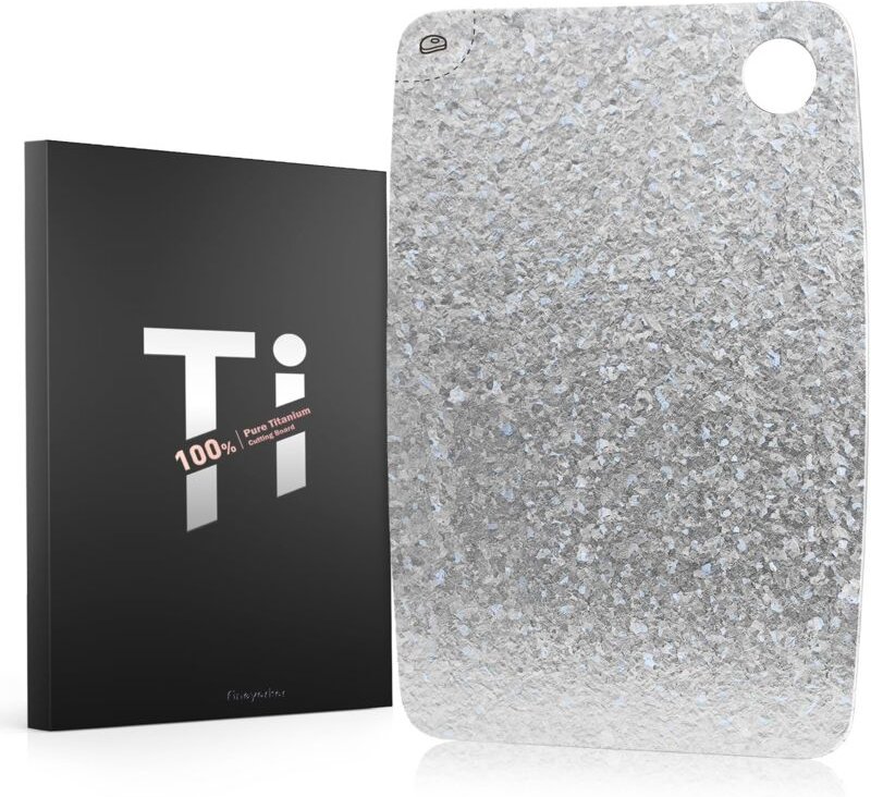 Schneidebrett aus Titan, 100 % reines Titan-Schneidebrett für die Küche mit EPA-Zertifizierung, doppelseitige antibakter...