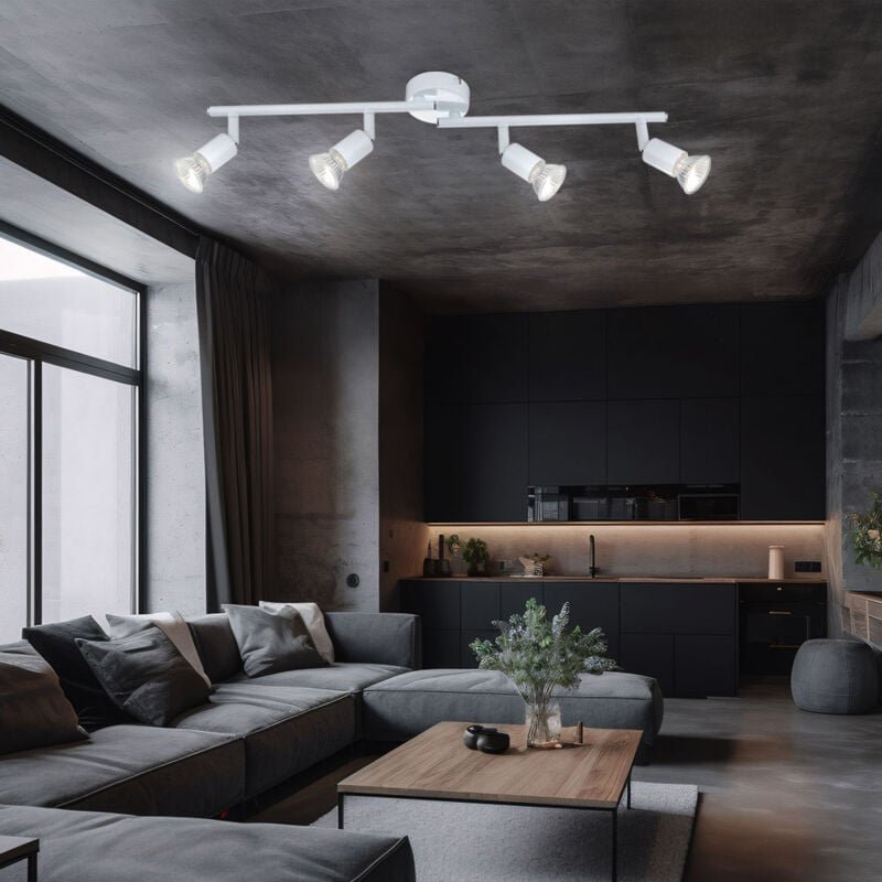 Globo Lighting - Deckenlampe led Spotlampe verstellbar Wohnzimmerleuchte Flurlampe Deckenleuchte, Metall weiß, 4x GU10, ...