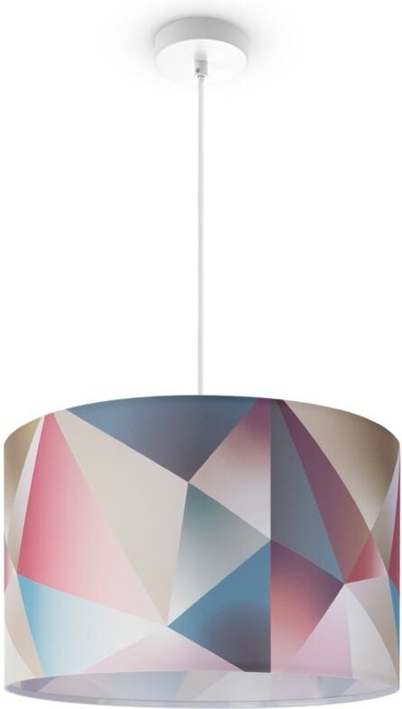 Deckenlampe Lampenschirm Stoff Pendelleuchte E27 Hängeleuchte Schlafzimmer Rund Pendelleuchte - Weiß, Design 4 (Ø45,5 cm...