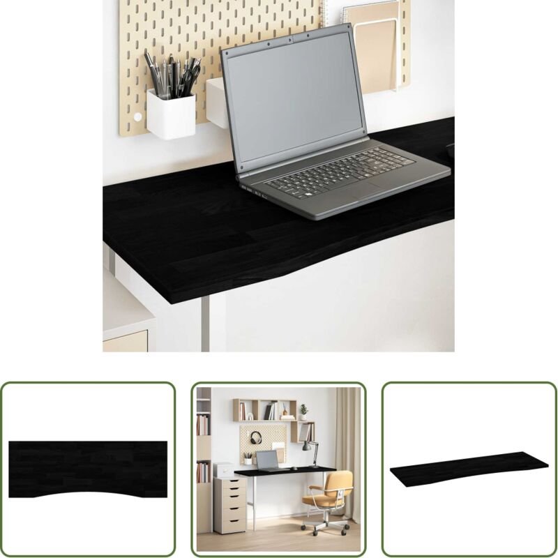 vidaXL Massivholz Tisch - Schreibtischplatte Dunkelbraun 140x50x2,5 cm Massivholz Eiche