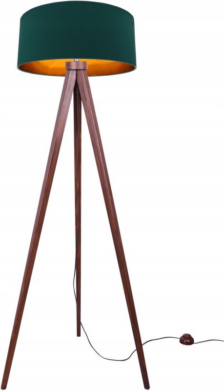 Stehlampe stehend TRIPOD goldenes Holz