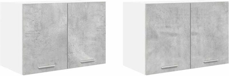 Hängeschrank Riga 2 pcs Betongrau und Weiß 60 x 31 x 40 cm vidaXL