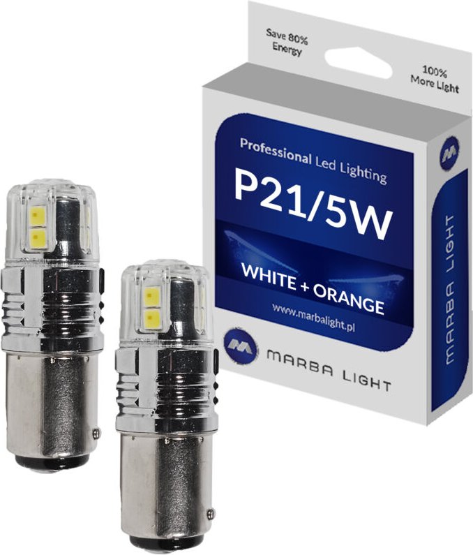 Marba Glühbirnen P21/5W BAY15d LED WEISS POM USA ML4G215DC 2St