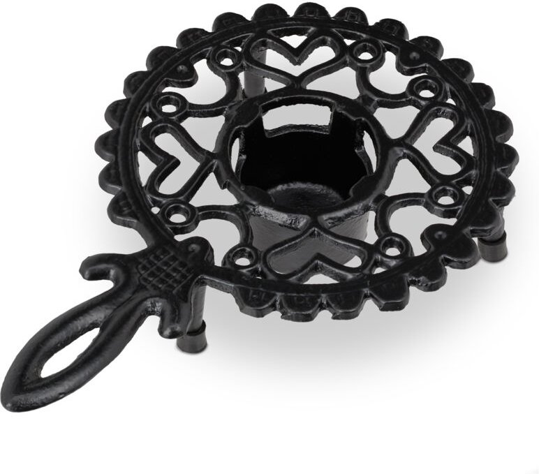 Relaxdays - 3 x Stövchen, für Tee- & Kaffeekannen, Gusseisen, für je 1 Teelicht, antikes Design, rustikaler Teewärmer, s...