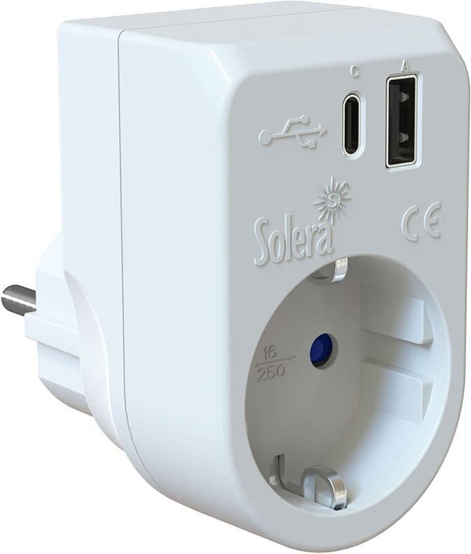 Stecker Adapter 860usbac 250 v 16 a usb usb-c - Solera