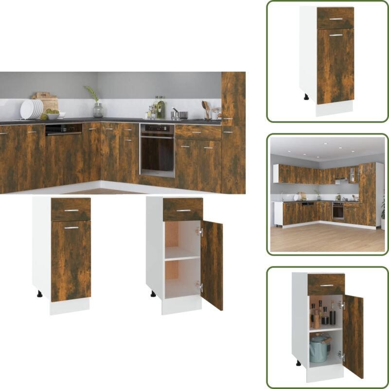 Holzschrank - vidaXL Unterschrank mit Schublade Lyon Räuchereiche 30x46x81,5 cm - Küchenmöbel