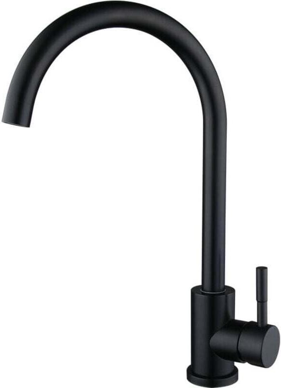 Schwarze Küchenarmatur, 360° schwenkbarer Küchenmischer, Küchenarmatur mit hohem Auslauf, schwarze Warm- und Kaltwasser-...