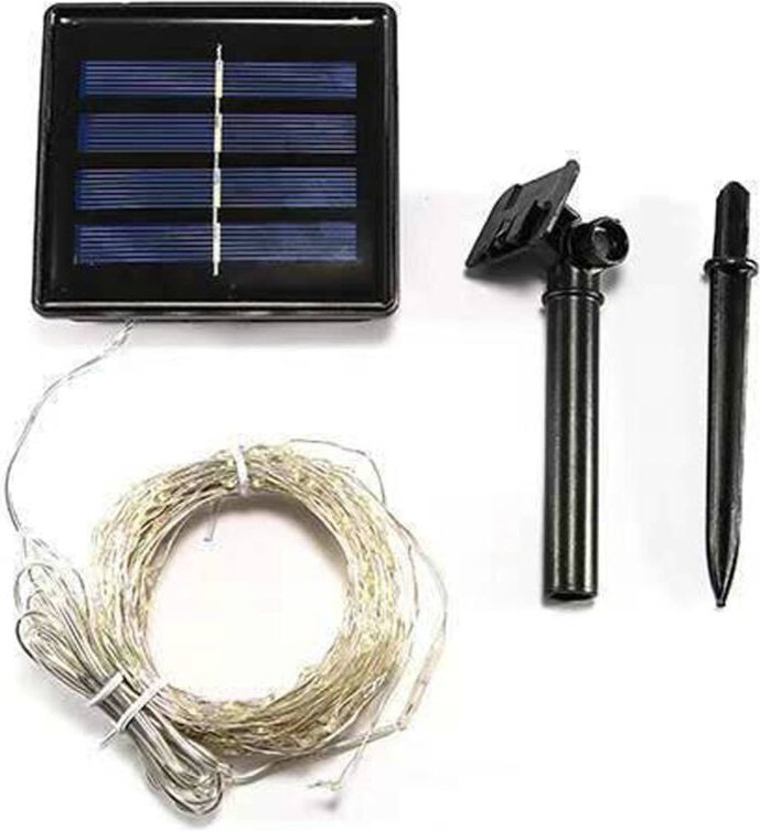 Hyuduo Solar-Lichterkette, hohe Helligkeit, 50 LEDs, Solar-Lichterkette für den Außenbereich, 8 Modi, langlebiger Kupfer...