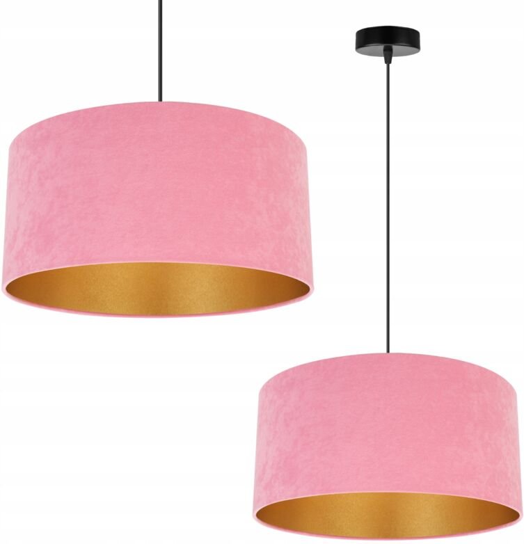 Hängelampe Deckenleuchter Goldener Samt Lampenschirm