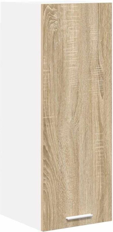 Hängeschrank mit Tür Riga Sonoma-Eiche und Weiß 30 x 31 x 80 cm vidaXL